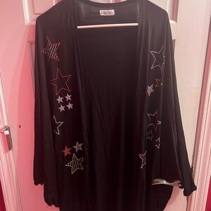 Lauren Moshi Black Star Embellished Kimono